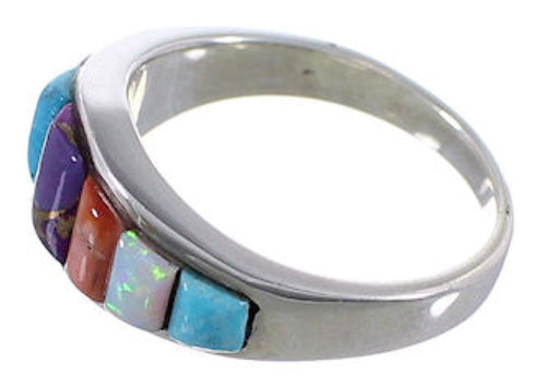 Multicolor Sterling Silver Southwest Ring Size 5-3/4 TX38209